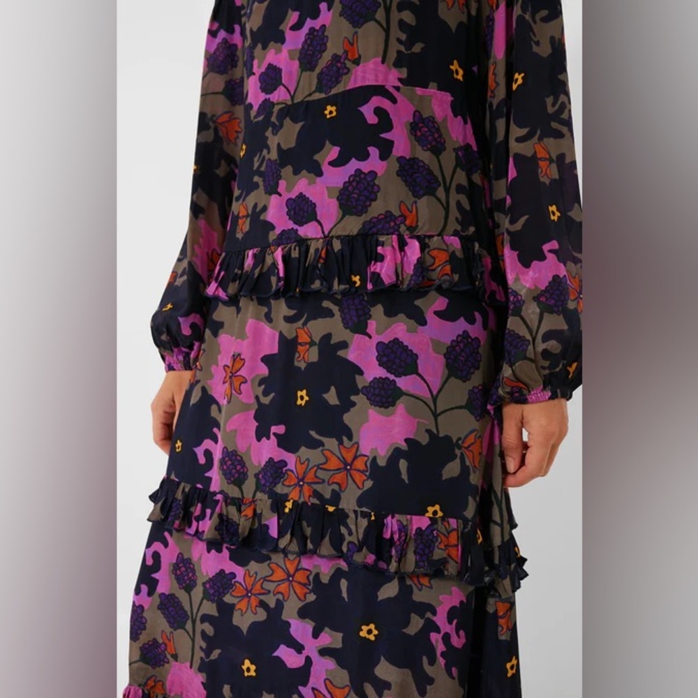 OLIPHANT - Exclusive Suzani Navy Mock Neck Dress - Picture 5 of 6